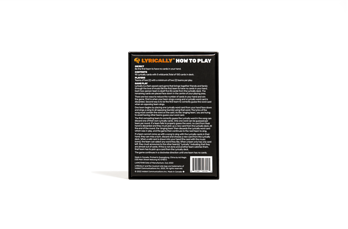 Lyrically - the "card game version of karaoke!"